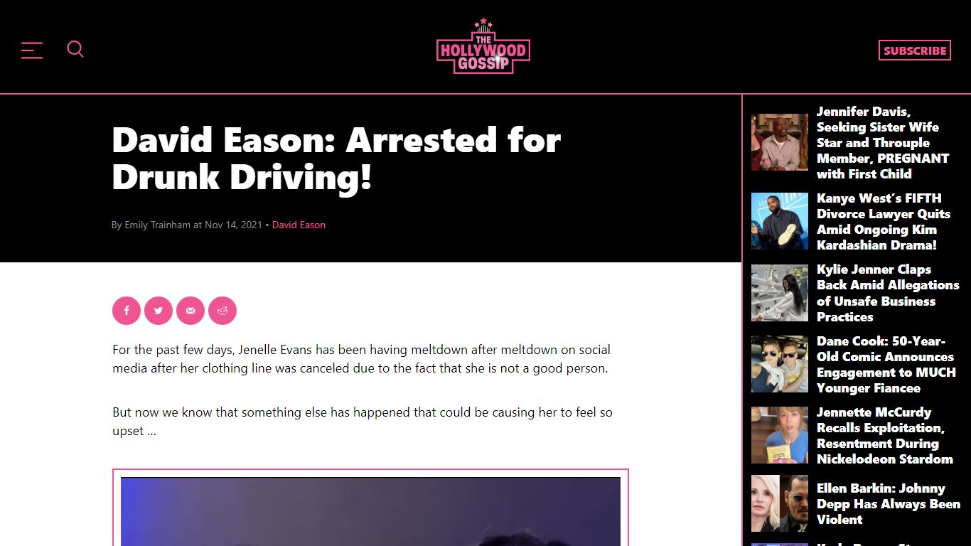 David Eason: Arrested for Drunk Driving! - The Hollywood ...