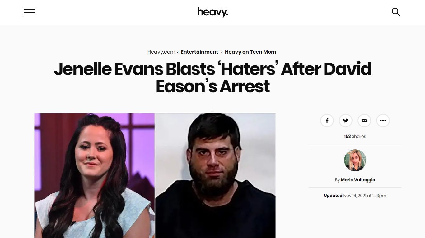 Jenelle Evans Blasts ‘Haters’ After David Eason’s Arrest ...